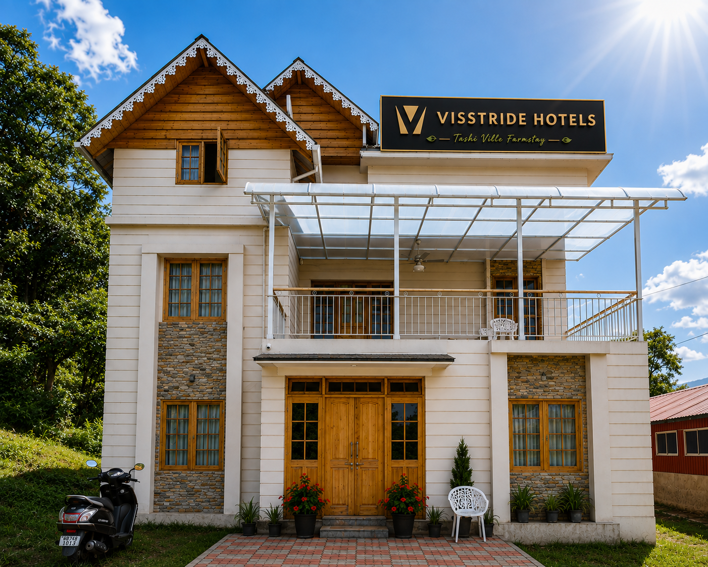 Exterior of Tashi Ville Farmstay by Visstride Hotels in Lamahatta, Darjeeling